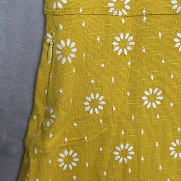 Toad&Co Dress Womens Medium Yellow Rosemary Daisy Floral V-Neck Cap Sleeve Knit - Picture 3 of 8